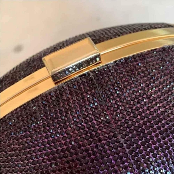 Purple/Gold Rhinestone Football Clutch - Picture 3 of 5